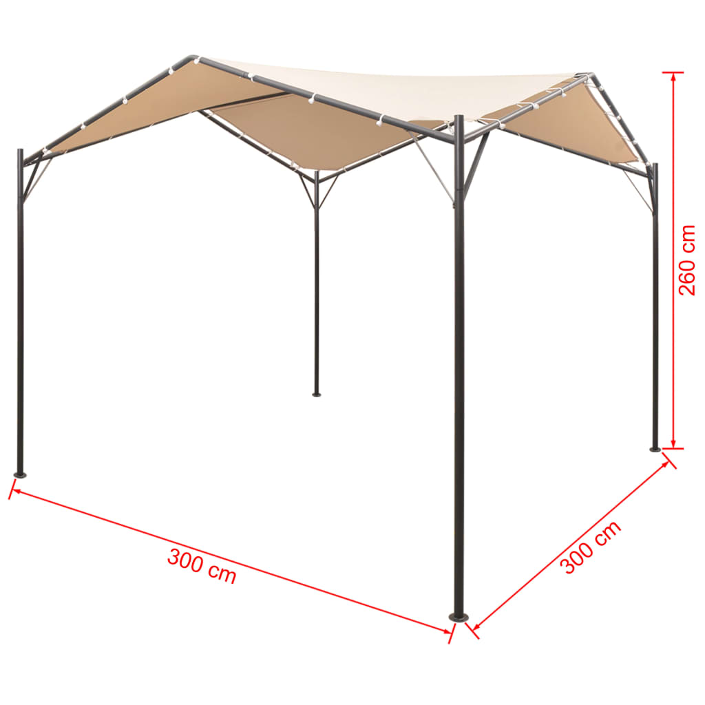 vidaXL Gazebo Pavilion Tent Canopy 3x3 m Steel Beige