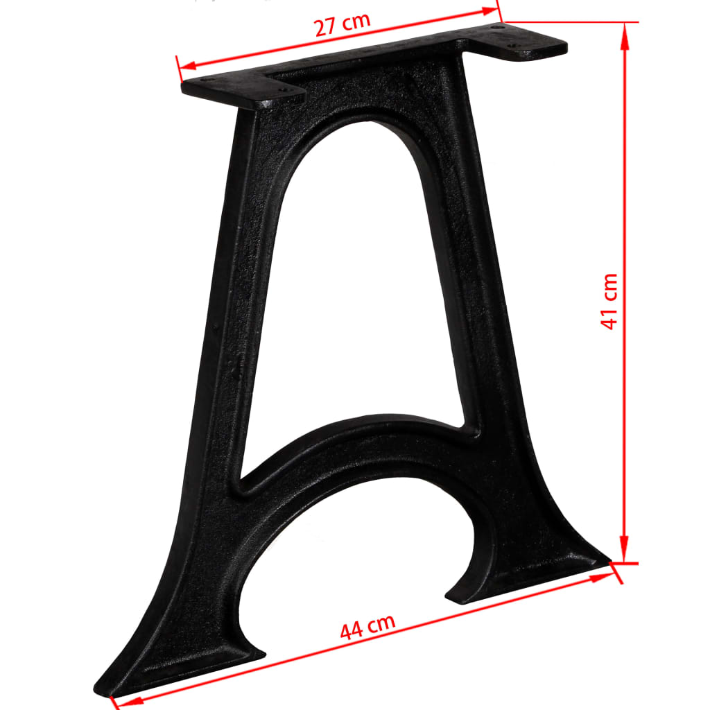 vidaXL Coffee Table Legs 2 pcs with Arched Base A-Frame Cast Iron