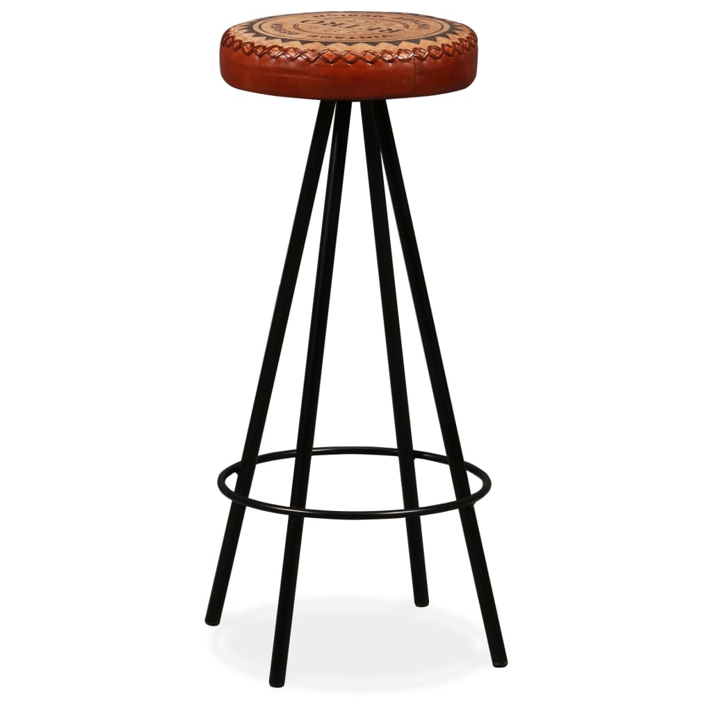 vidaXL Bar Stools 2 pcs Real Leather