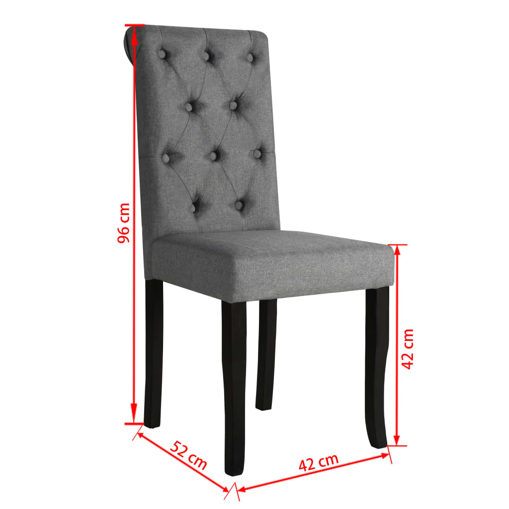 vidaXL Dining Chairs 2 pcs Dark Grey Fabric
