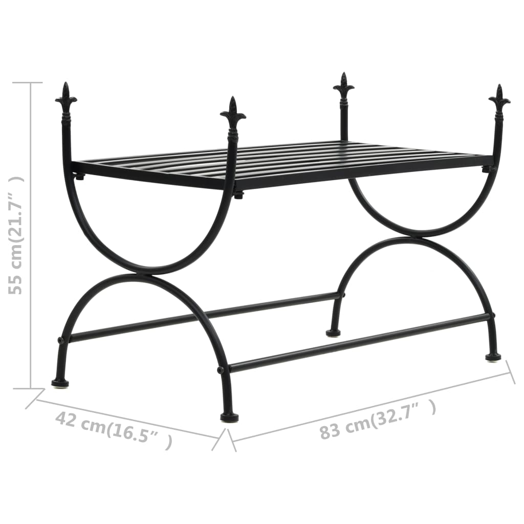 vidaXL Bench Vintage Style Metal 83x42x55 cm Black