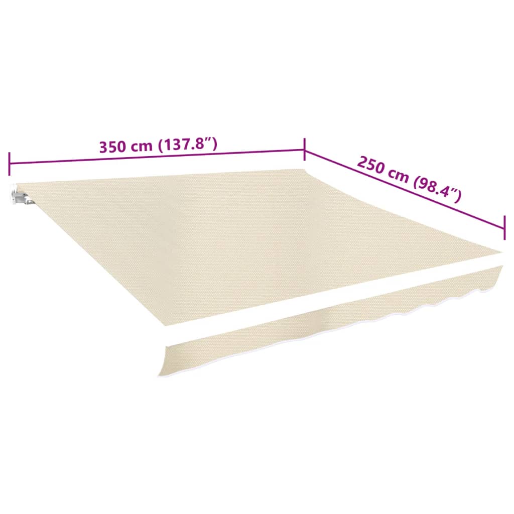 vidaXL Awning Top Sunshade Canvas Cream 350x250 cm