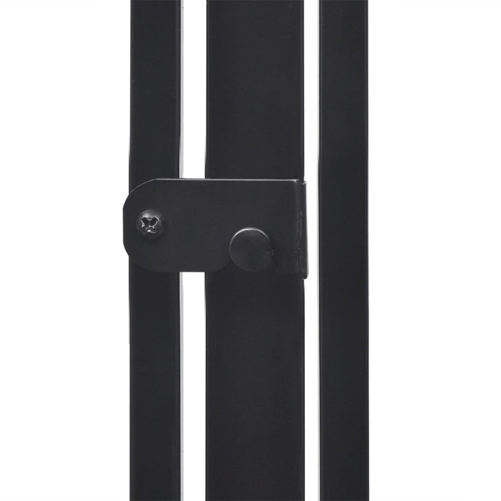 vidaXL Fireplace Fence for Pets Black Steel