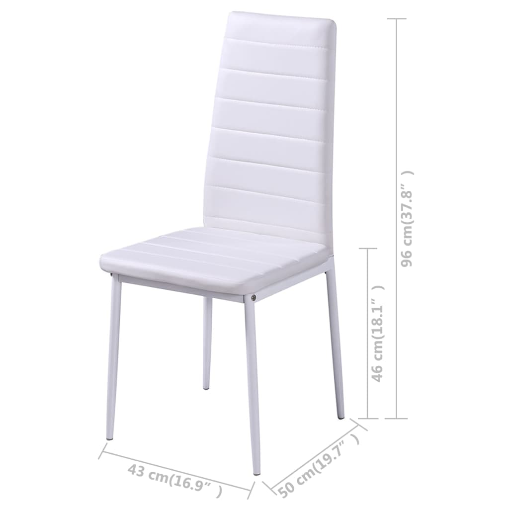 vidaXL Dining Set 5 Pieces Artificial Leather Black and White