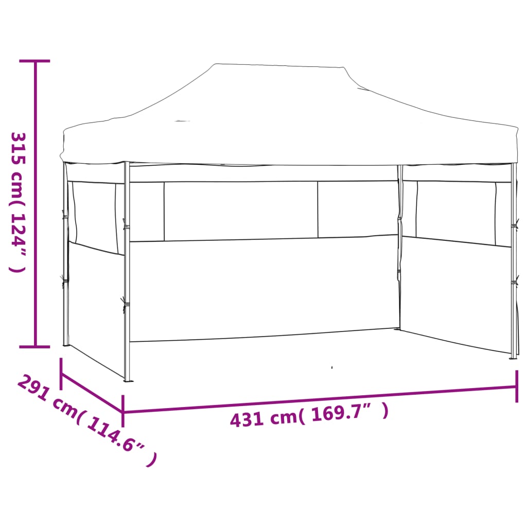 vidaXL Foldable Tent with 3 Walls 3x4.5 m Blue