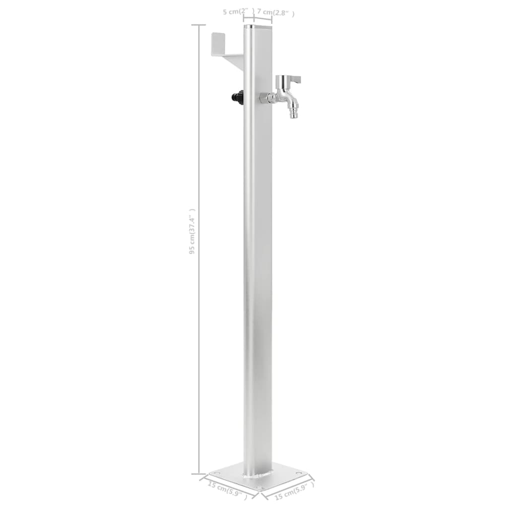 vidaXL Garden Water Column Aluminium 95 cm