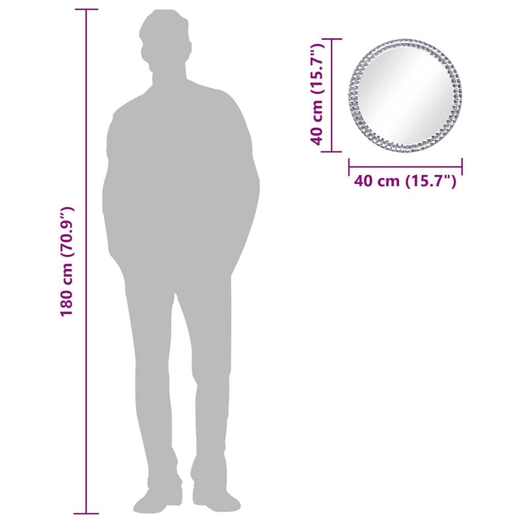 vidaXL Wall Mirror 40 cm Tempered Glass