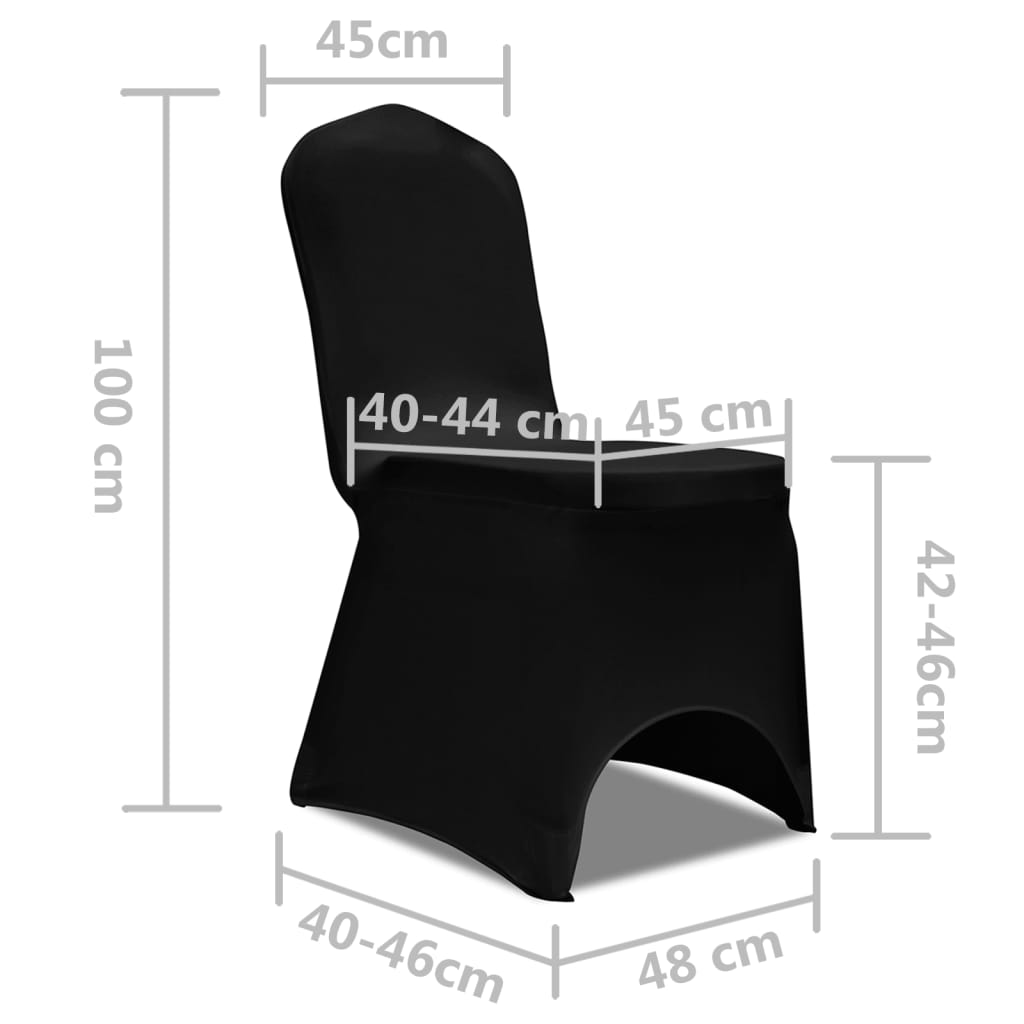 vidaXL Chair Cover Stretch 6 pcs Black