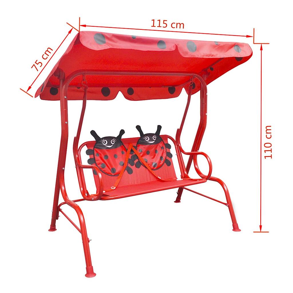 vidaXL Kids Swing Seat Red