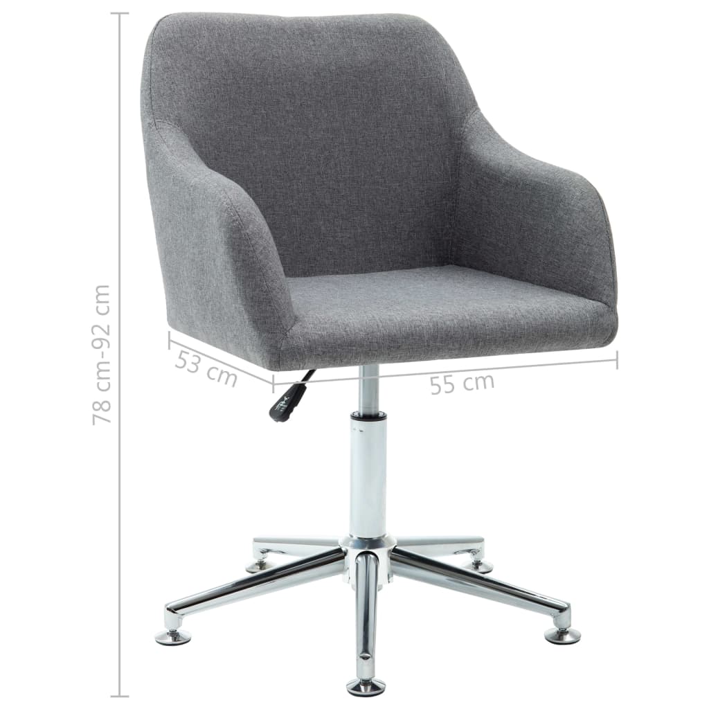 vidaXL Swivel Dining Chair Light Grey Fabric