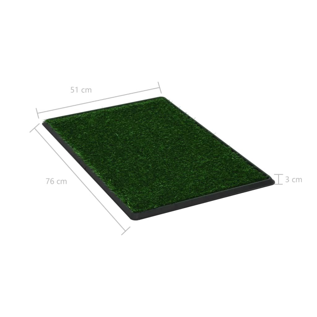 vidaXL Pet Toilet with Tray & Faux Turf Green 76x51x3 cm WC