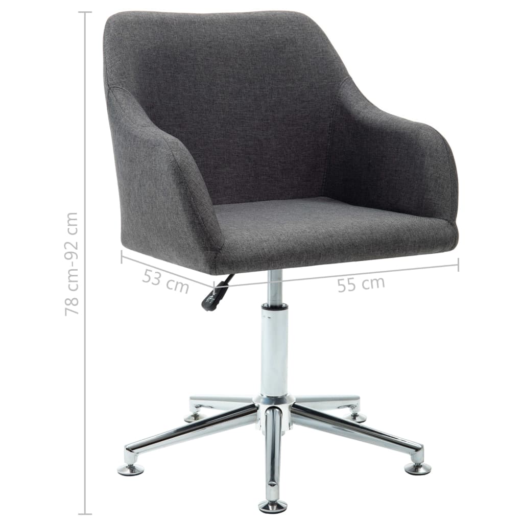 vidaXL Swivel Office Chair Dark Grey Fabric