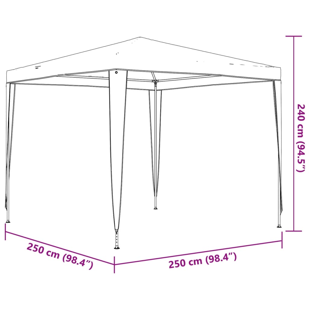 vidaXL Party Tent 2.5x2.5 m White