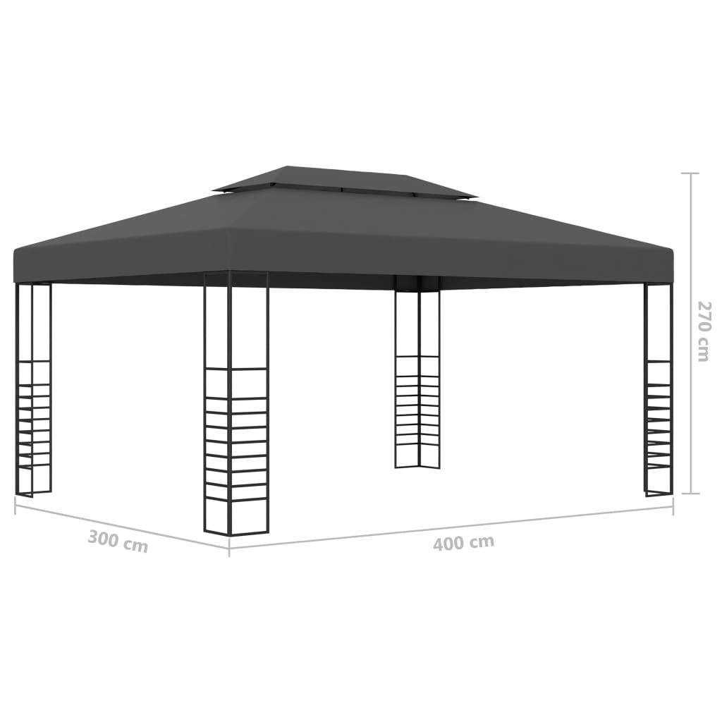 vidaXL Gazebo 3x4 m Anthracite