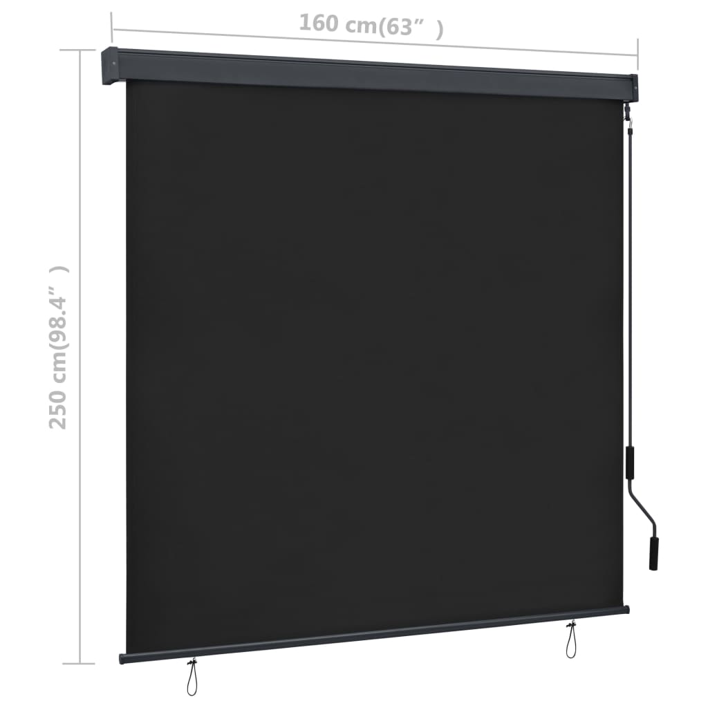 vidaXL Outdoor Roller Blind 160x250 cm Anthracite