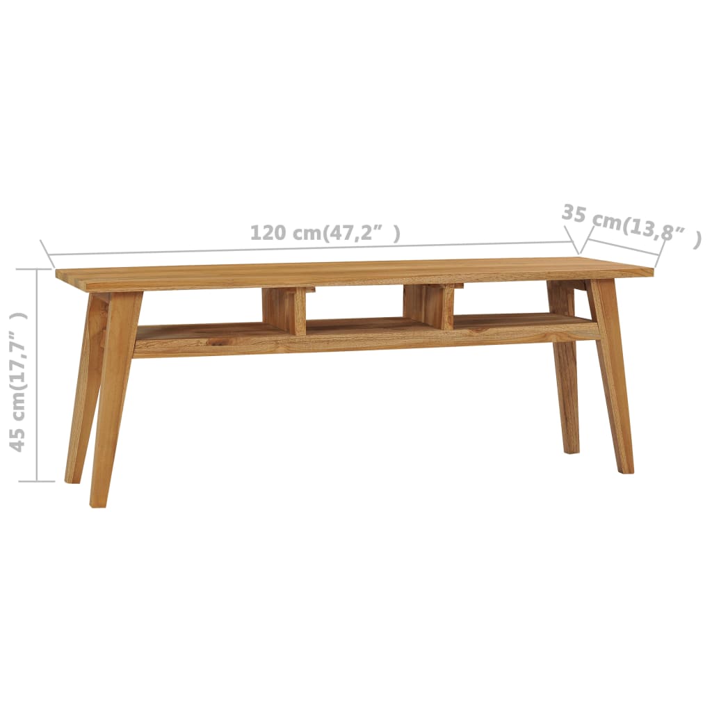 vidaXL TV Cabinet 120x35x45 cm Solid Teak Wood