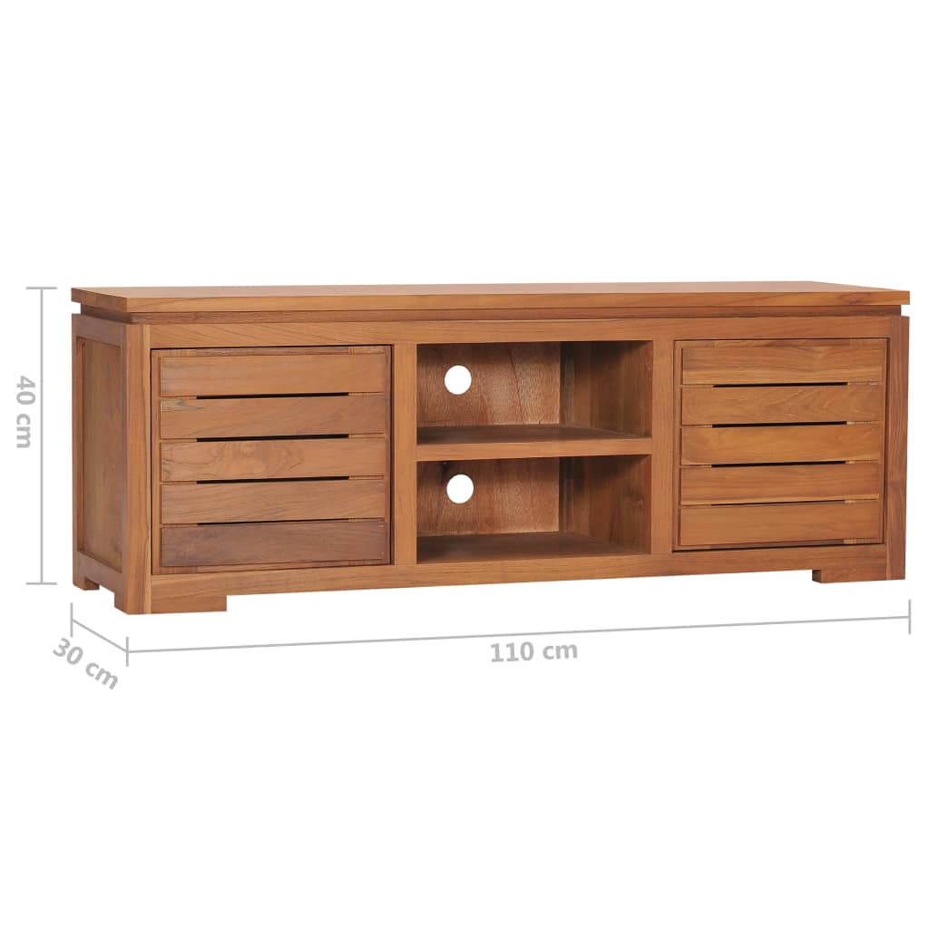 vidaXL TV Cabinet 110x30x40 cm Solid Teak Wood