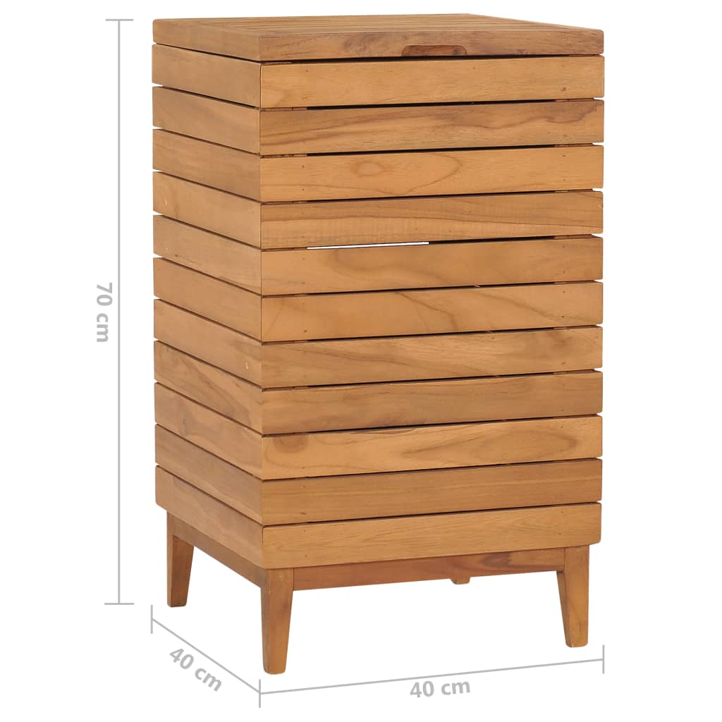 vidaXL Laundry Basket 40x40x70 cm Solid Teak Wood
