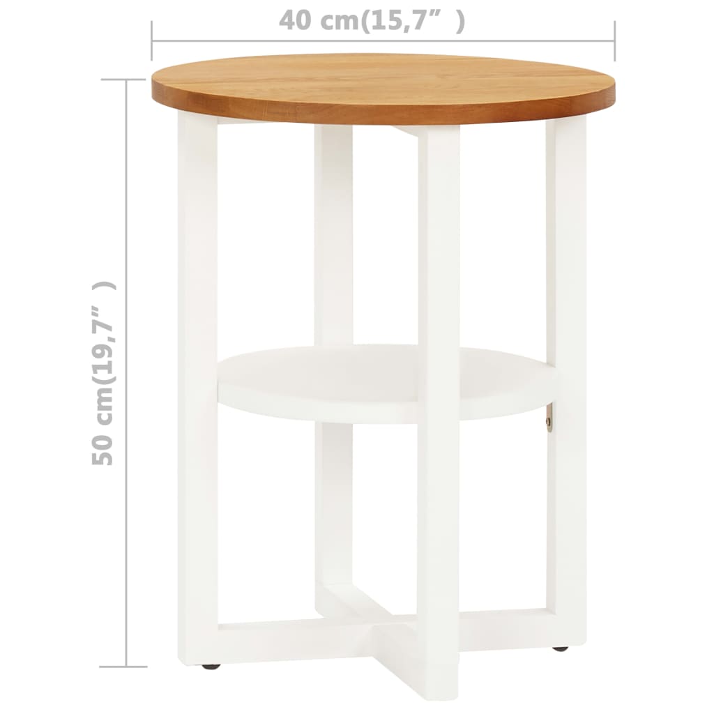 vidaXL Lamp Table 40x50 cm Solid Oak Wood