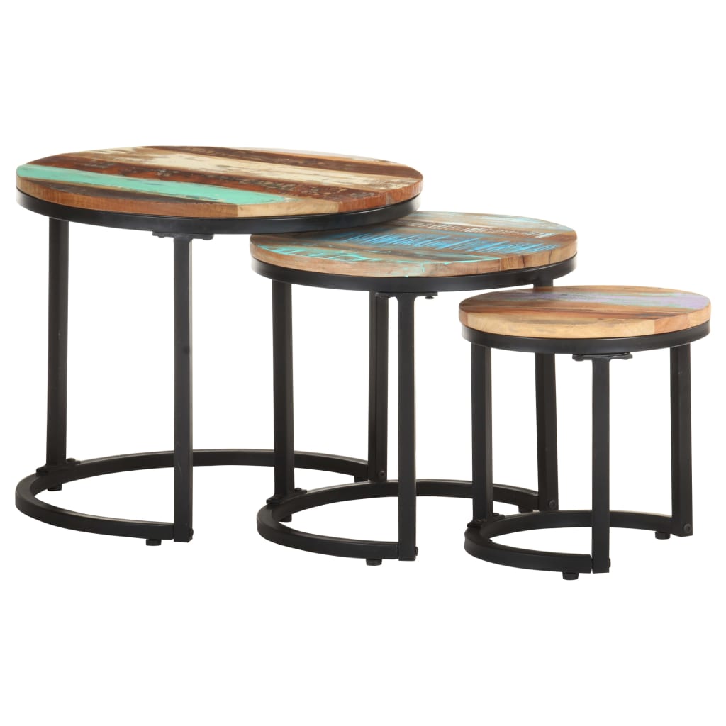 vidaXL Side Tables 3 pcs Solid Reclaimed Wood
