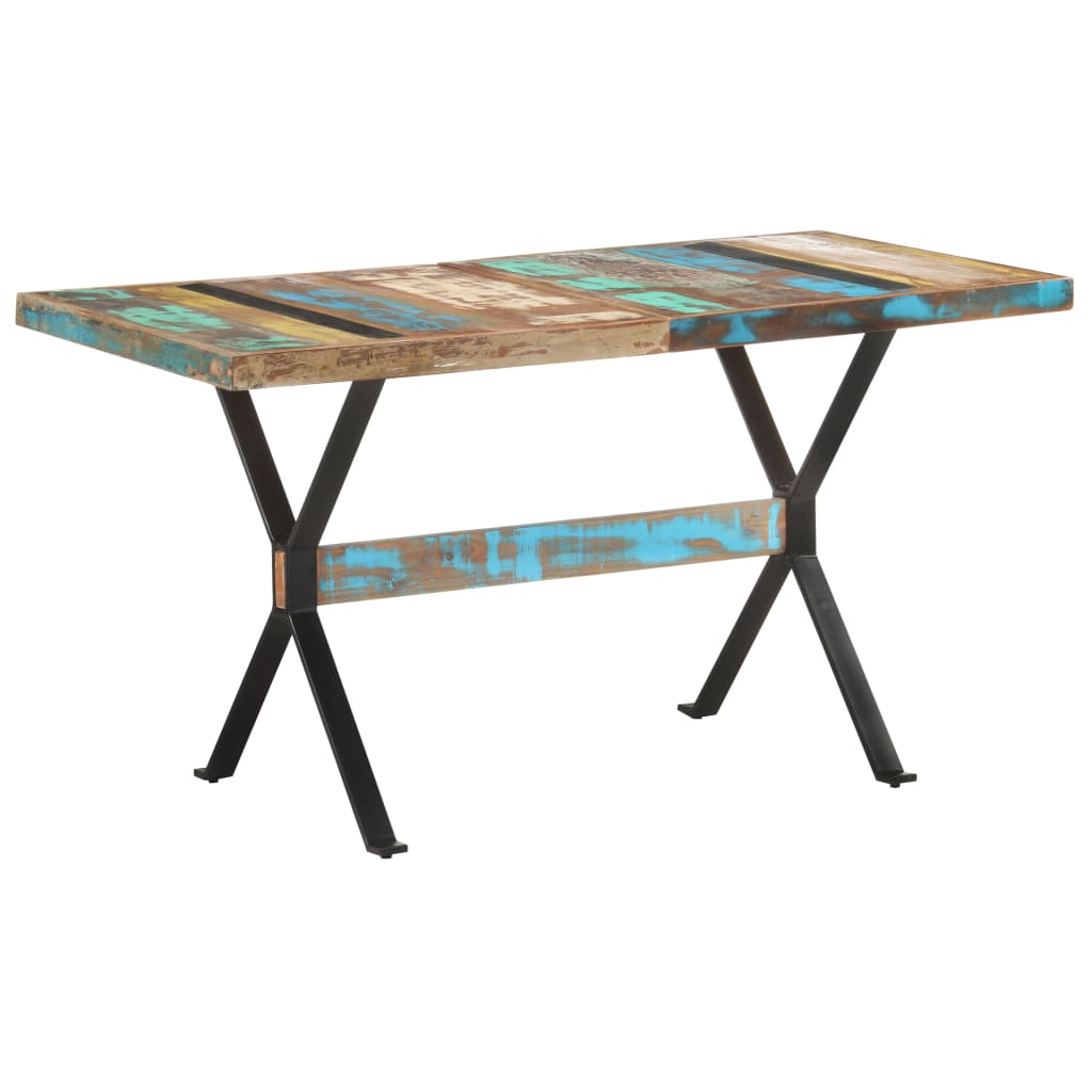 vidaXL Dining Table 140x70x76 cm Solid Reclaimed Wood