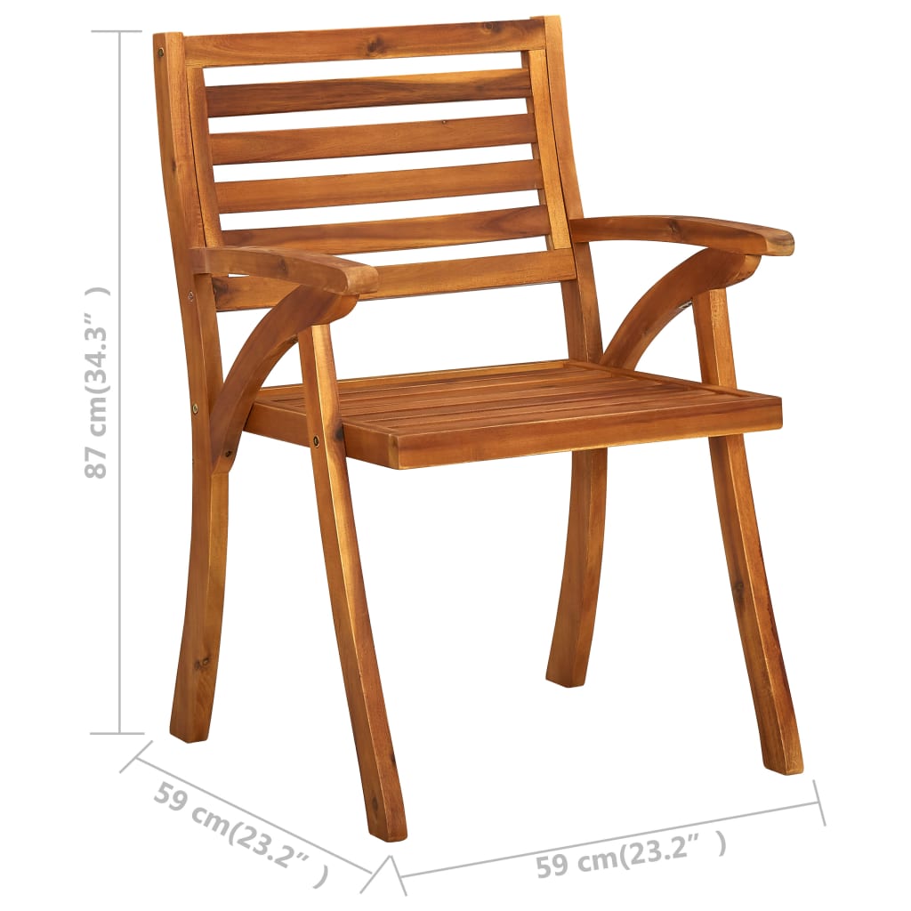 vidaXL Garden Chairs 2 pcs Solid Acacia Wood