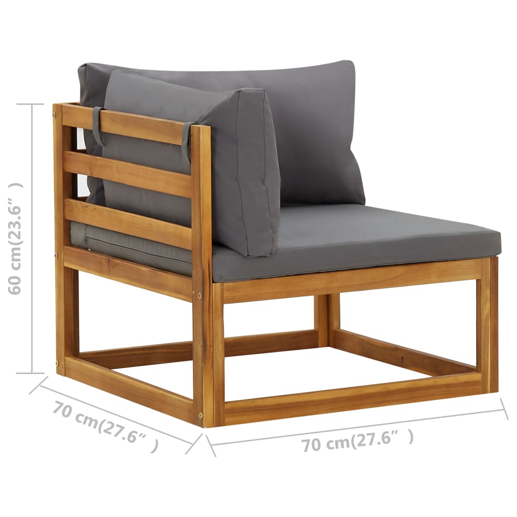 vidaXL Sectional Corner Sofas 2 pcs with Cushions Dark Grey