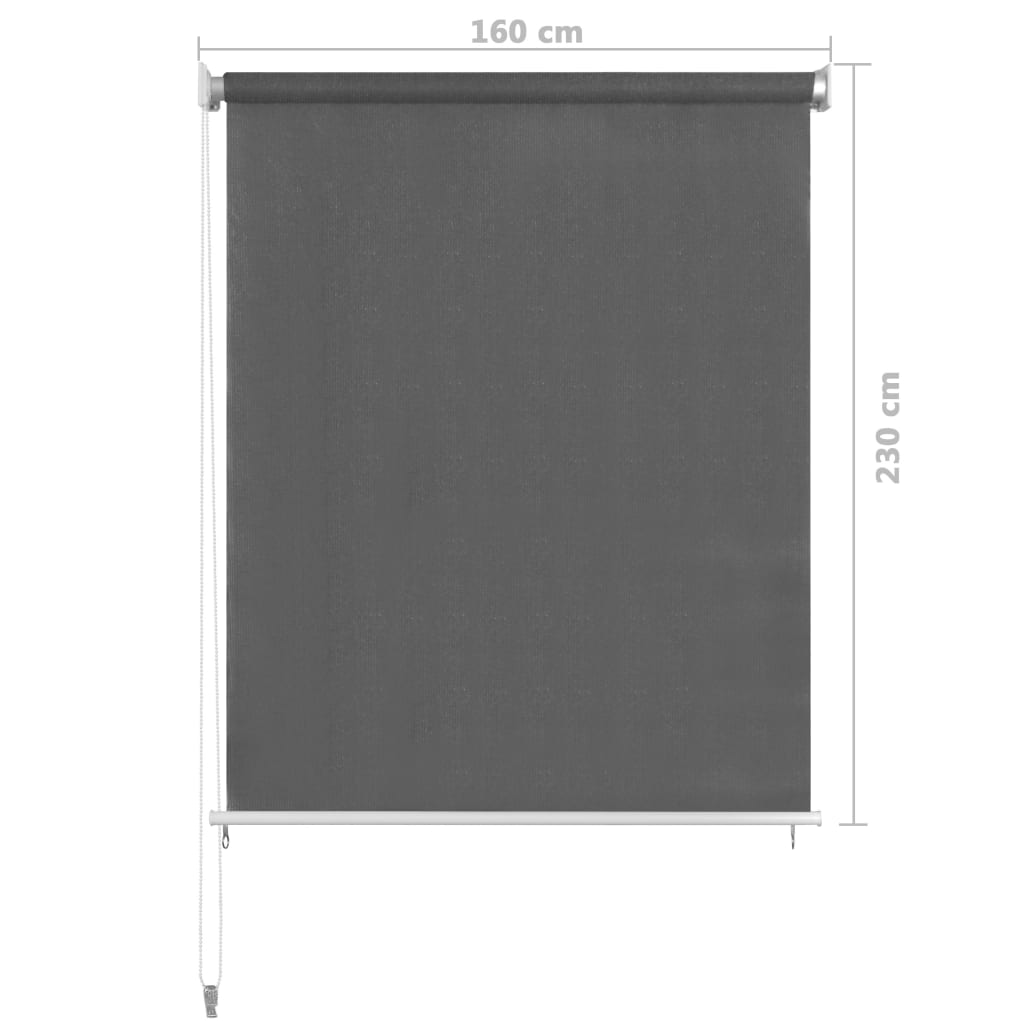 vidaXL Outdoor Roller Blind 160x230 cm Anthracite