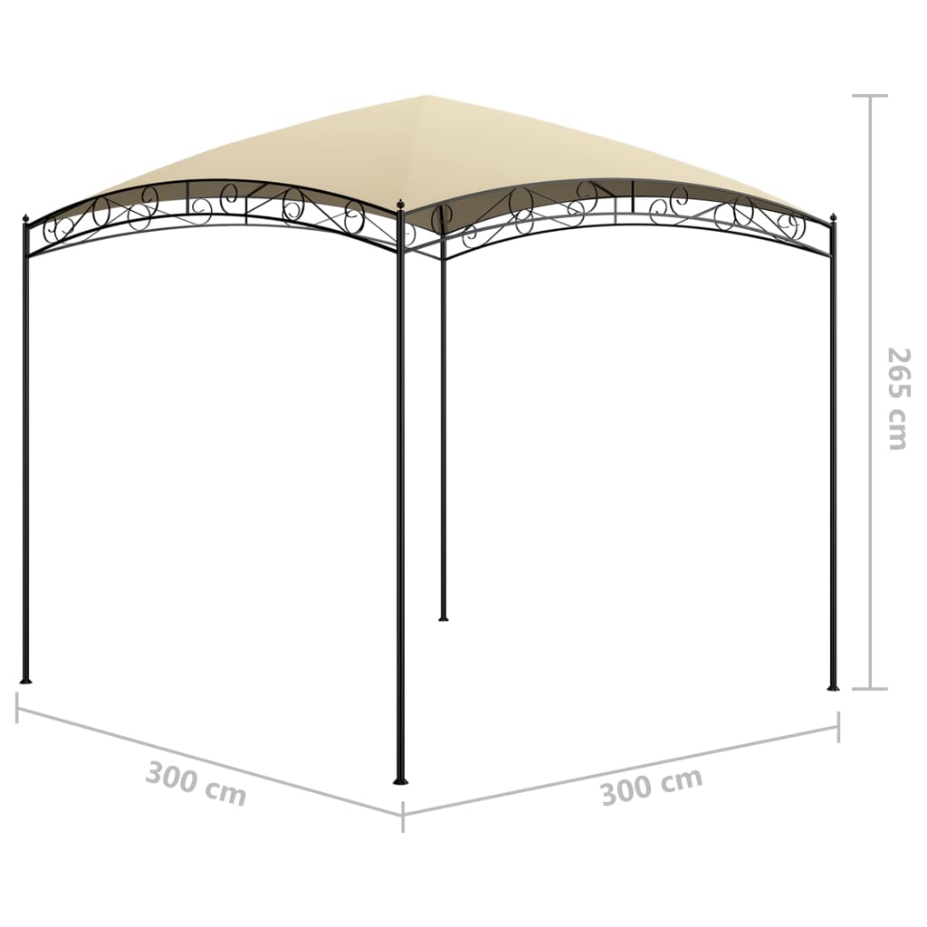 vidaXL Gazebo 3x3x2.65 m Cream 180 g/m²