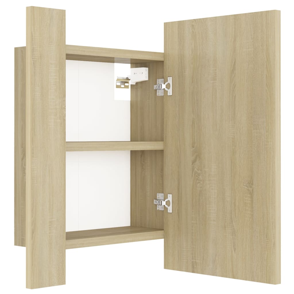 vidaXL LED Bathroom Mirror Cabinet Sonoma Oak 40x12x45 cm Acrylic