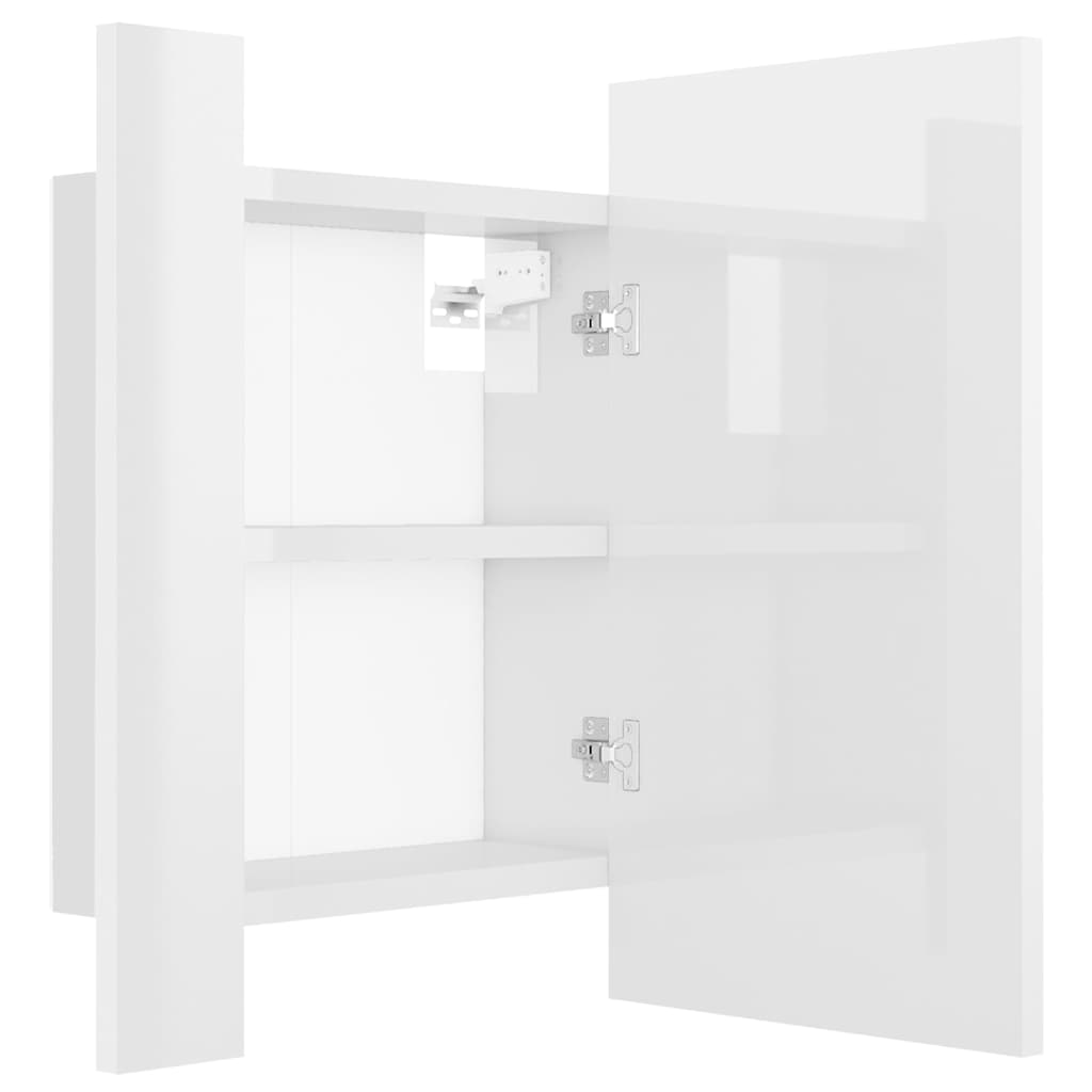vidaXL LED Bathroom Mirror Cabinet High Gloss White 40x12x45 cm Acrylic