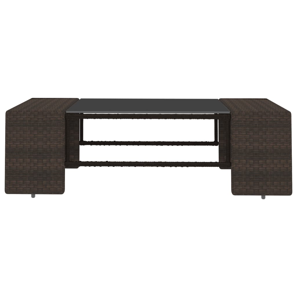 vidaXL 8 Piece Garden Lounge Set with Cushions Brown Poly Rattan