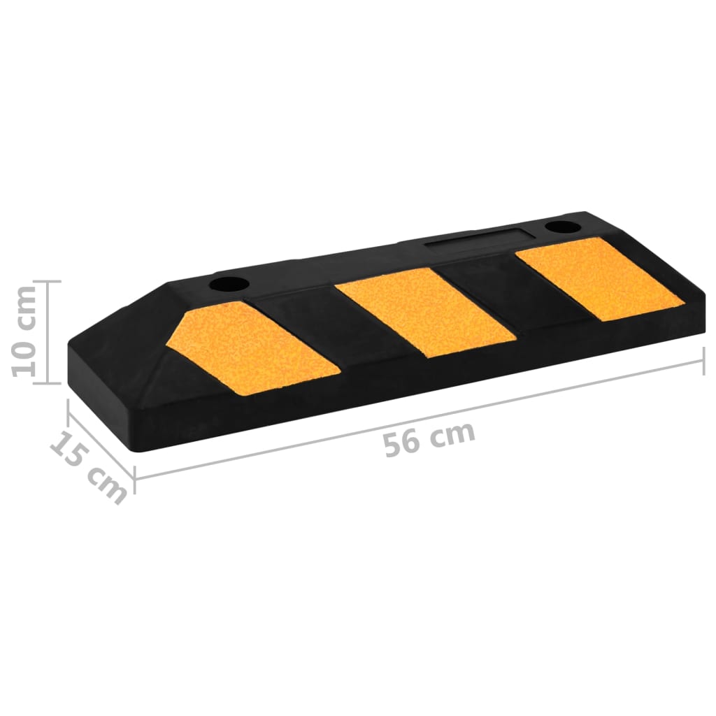 vidaXL Reflective Parking Blocks 2 pcs 56x15x10 cm Rubber