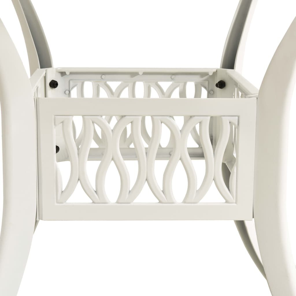 vidaXL 5 Piece Bistro Set Cast Aluminium White
