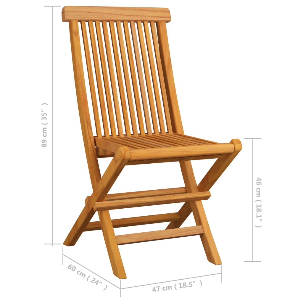 vidaXL Folding Garden Chairs 8 pcs Solid Teak Wood