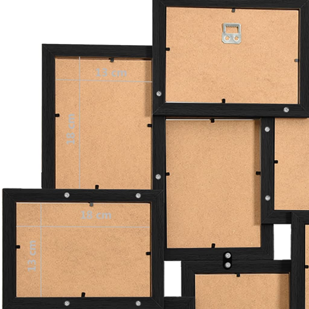 vidaXL Collage Photo Frame for Picture 10 pcs 13x18 cm Black MDF