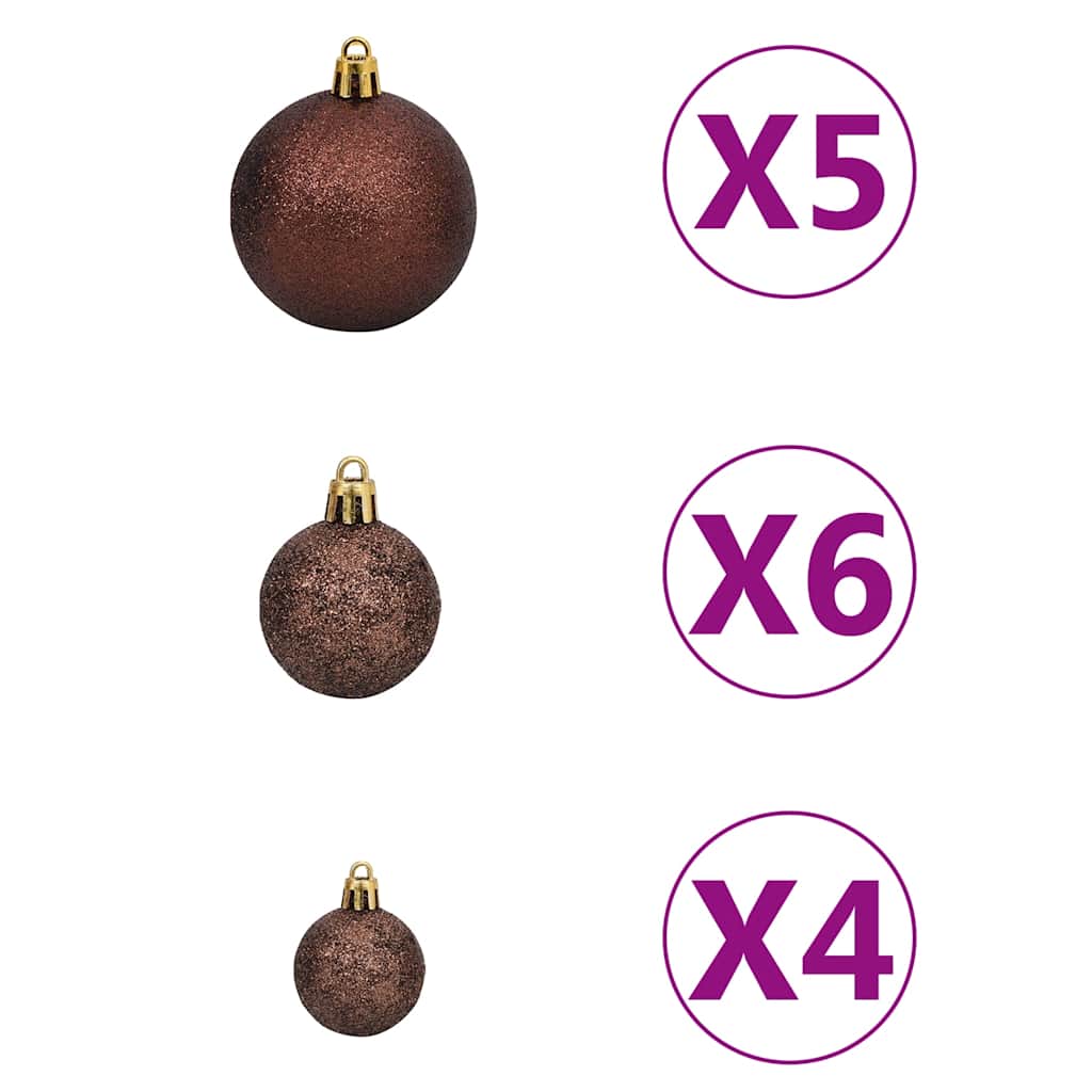 vidaXL Artificial Half Pre-lit Christmas Tree with Ball Set White 180 cm