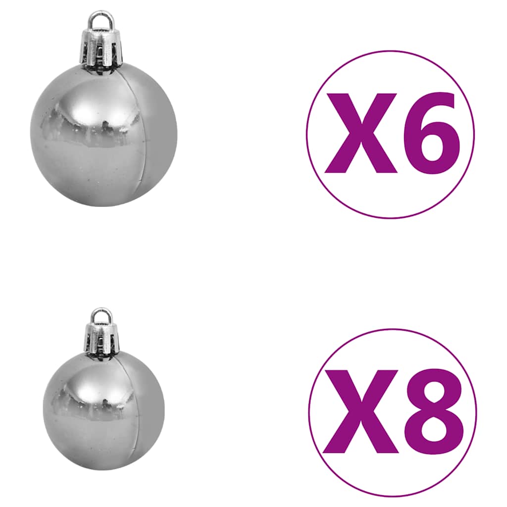 vidaXL Artificial Half Pre-lit Christmas Tree with Ball Set Green 240 cm