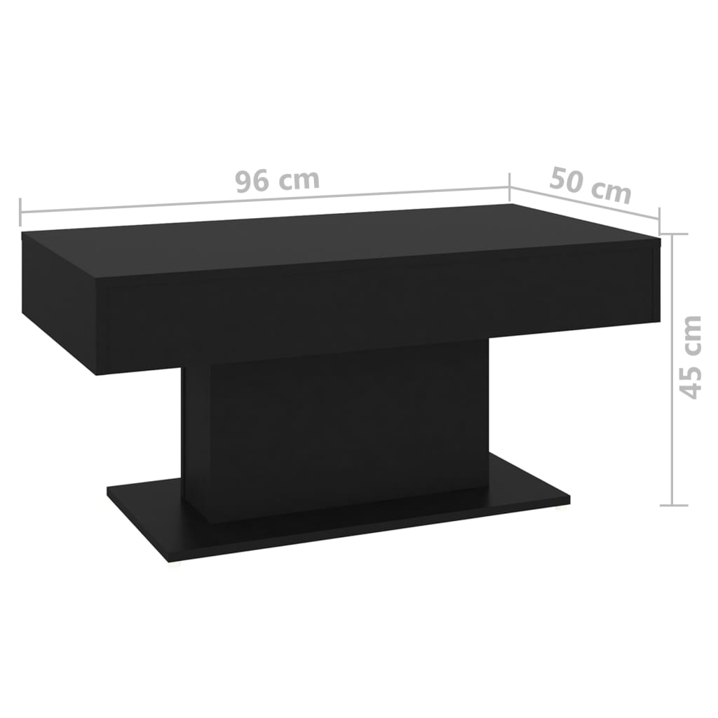 vidaXL Coffee Table Black 96x50x45 cm Engineered Wood