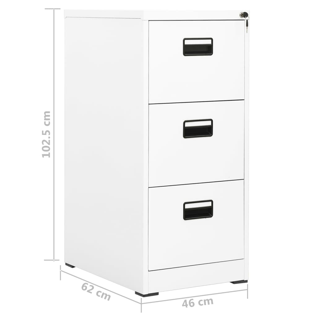 vidaXL Filing Cabinet White 46x62x102.5 cm Steel