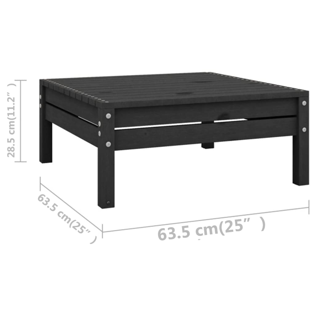 vidaXL 9 Piece Garden Lounge Set Black Solid Pinewood