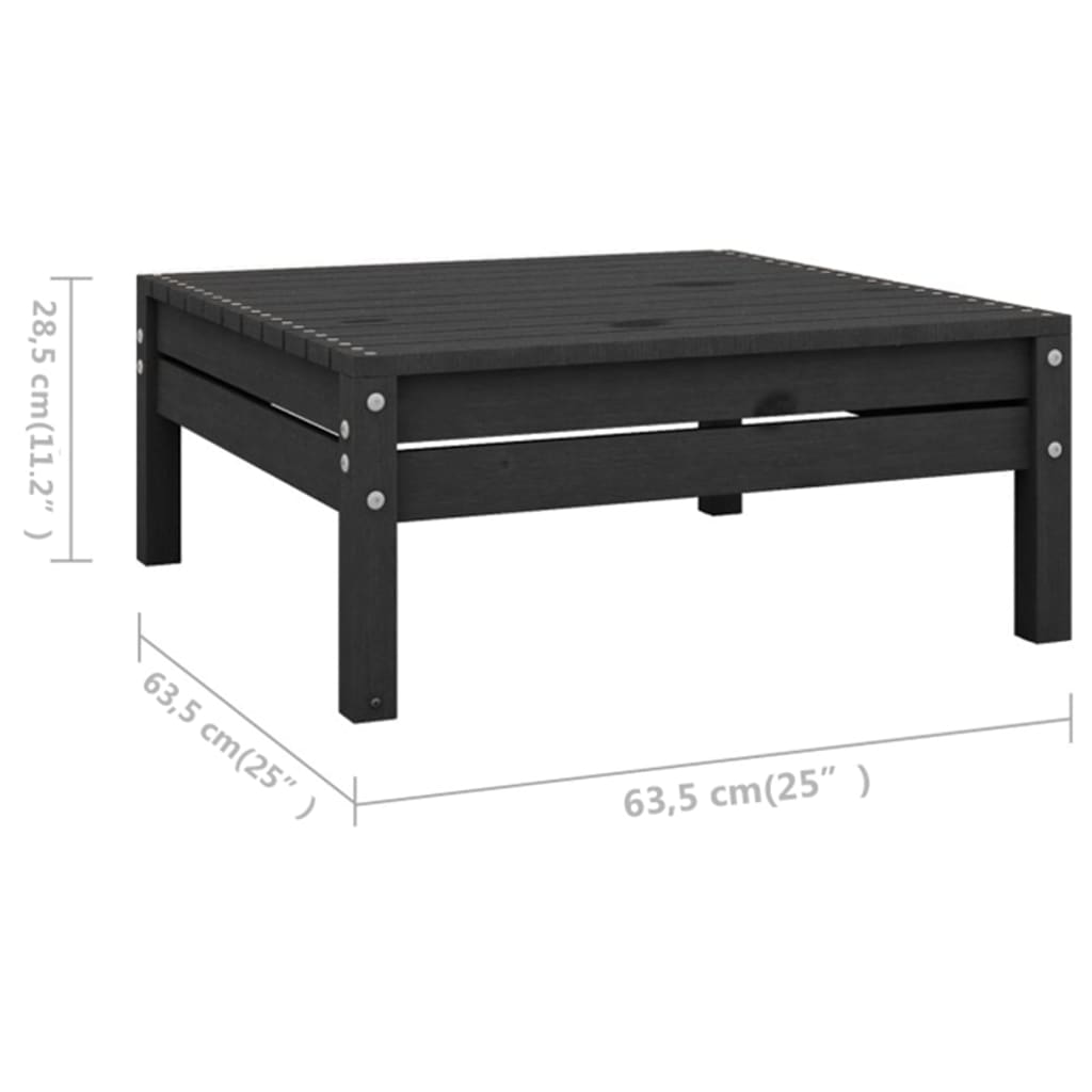 vidaXL 9 Piece Garden Lounge Set Solid Pinewood Black