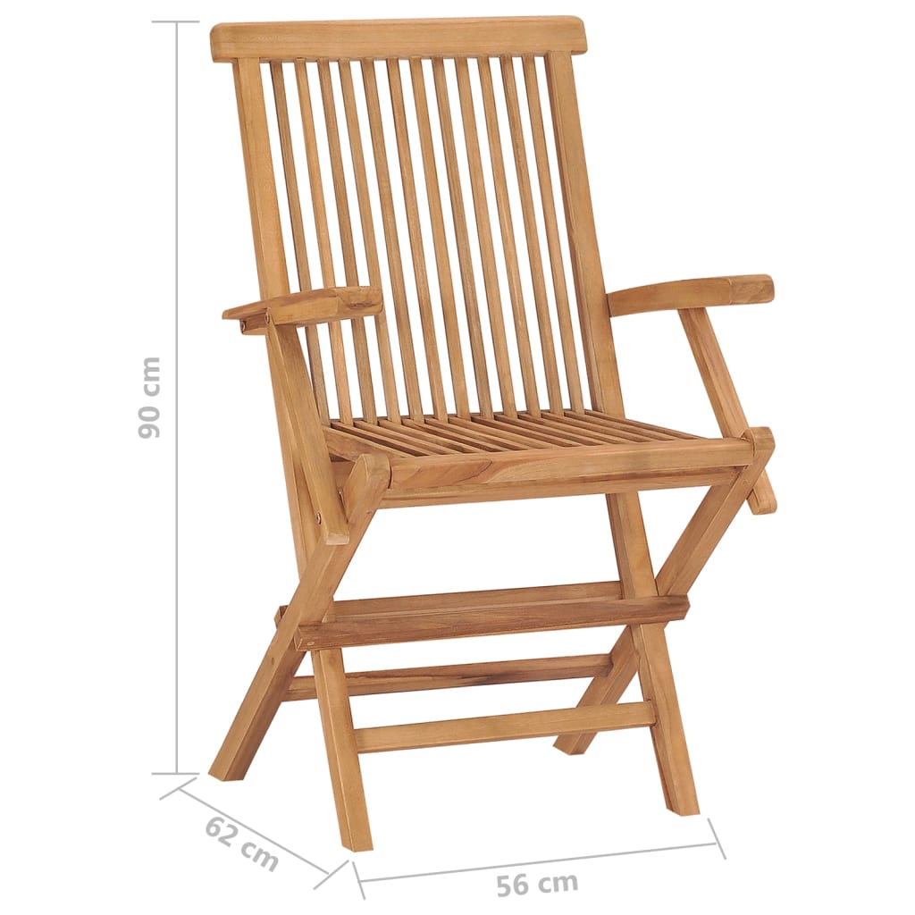 vidaXL Folding Garden Chairs 8 pcs Solid Wood Teak