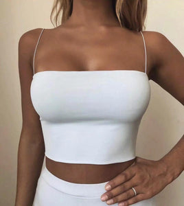 2020 Summer Women's Crop Top Sexy Elastic Cotton Camis sleeveless Short Tank Top Bar