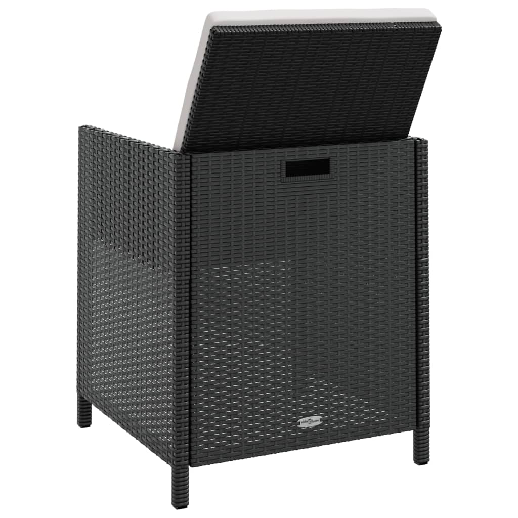 vidaXL 11 Piece Outdoor Dining Set Poly Rattan and Acacia Wood Black