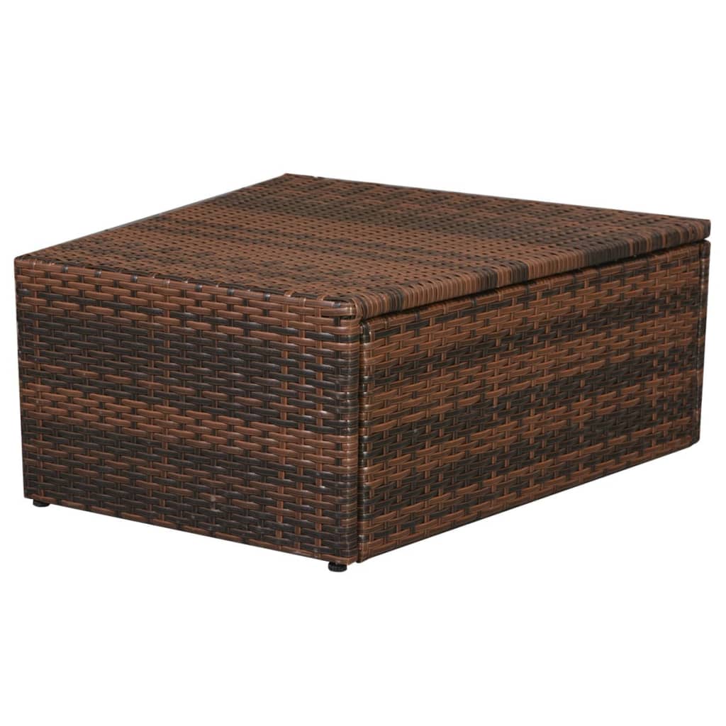 vidaXL 10 Piece Garden Lounge Set with Cushions Poly Rattan Brown