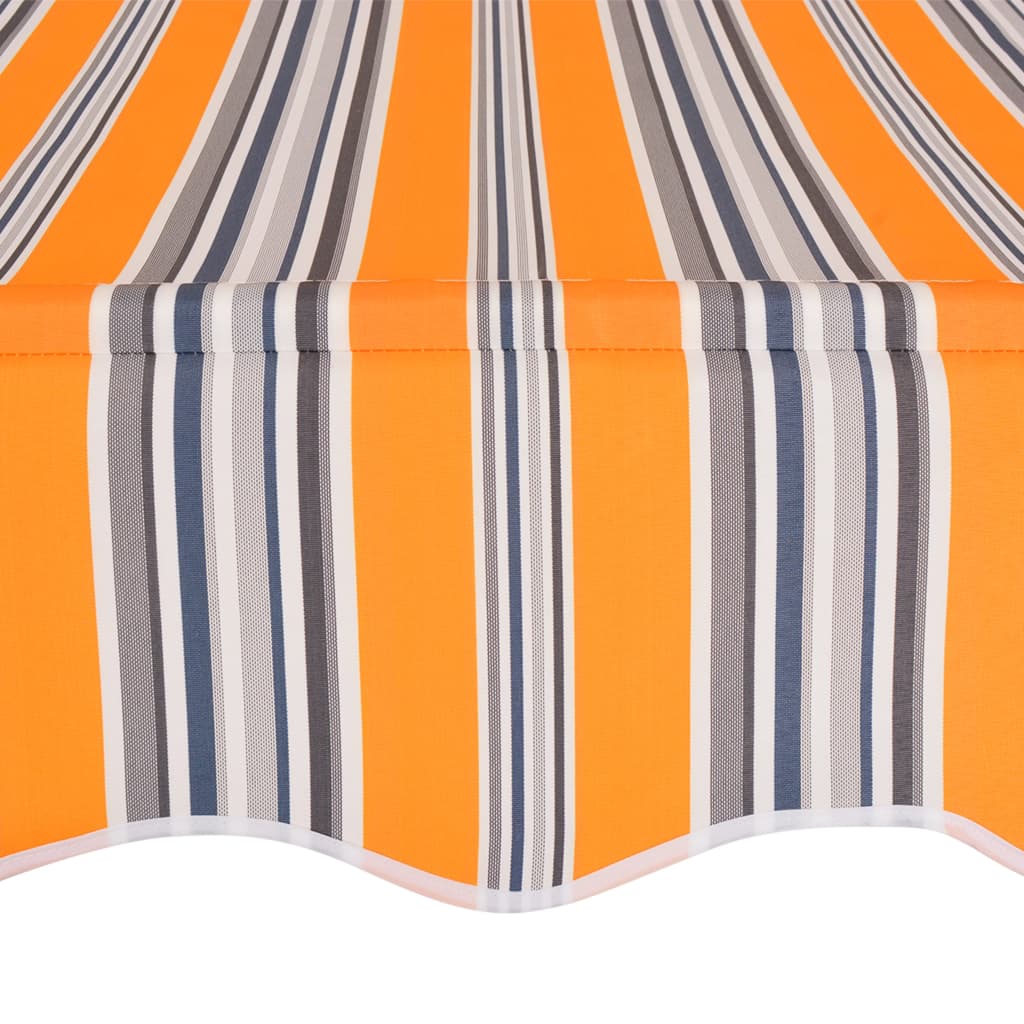 vidaXL Manual Retractable Awning 250 cm Yellow and Blue Stripes