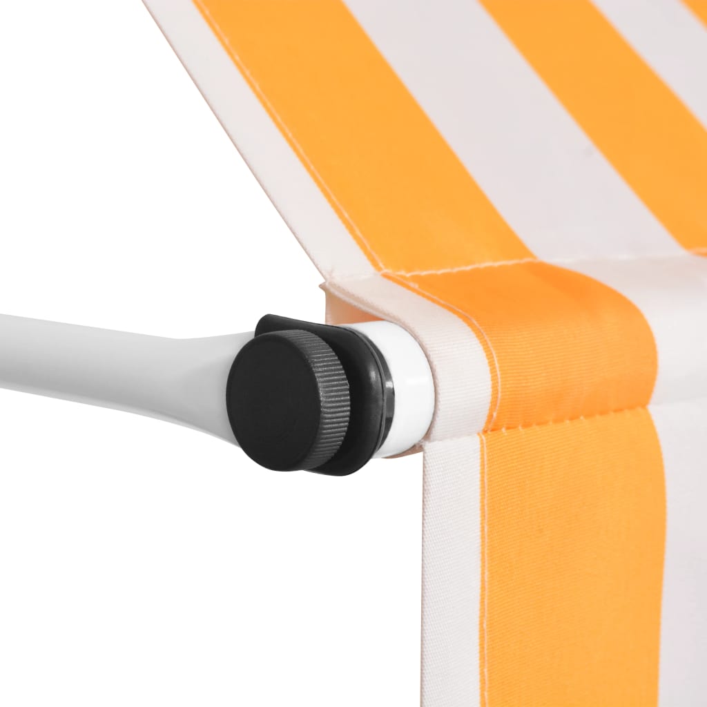 vidaXL Manual Retractable Awning 250 cm Orange and White Stripes