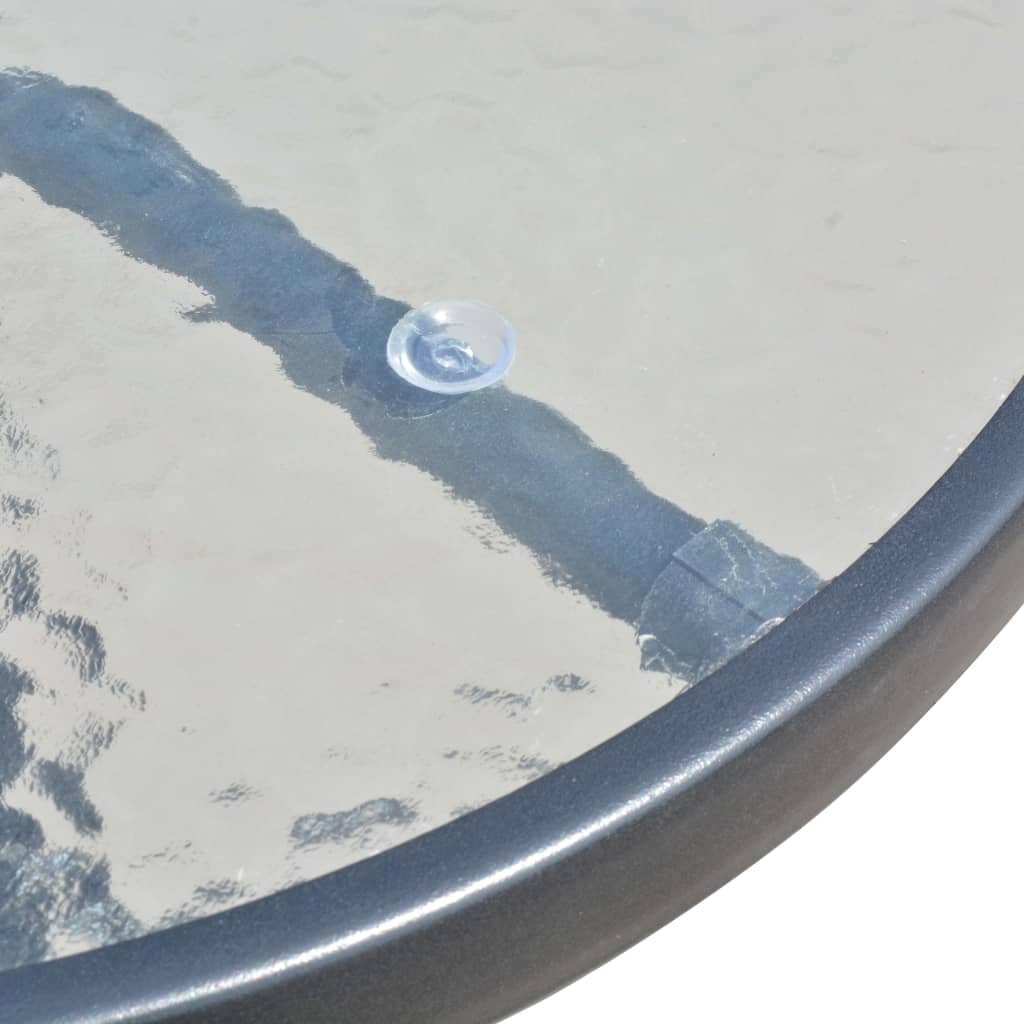 vidaXL 3 Piece Bistro Set Steel Black