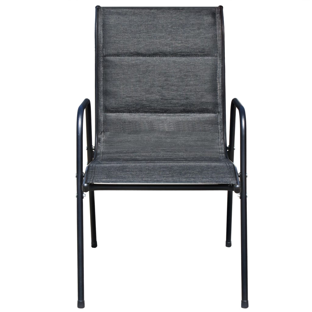 vidaXL 3 Piece Bistro Set Steel Black